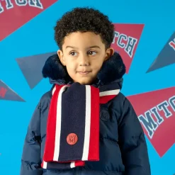 Mitch amp; Son Scarves*Boys Red Striped Reversible Scarf (119cm)