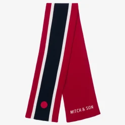 Mitch amp; Son Scarves*Boys Red Striped Reversible Scarf (119cm)