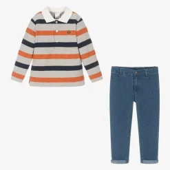 Tutto Piccolo Outfit Sets*Boys Striped Top & Blue Jeans Set