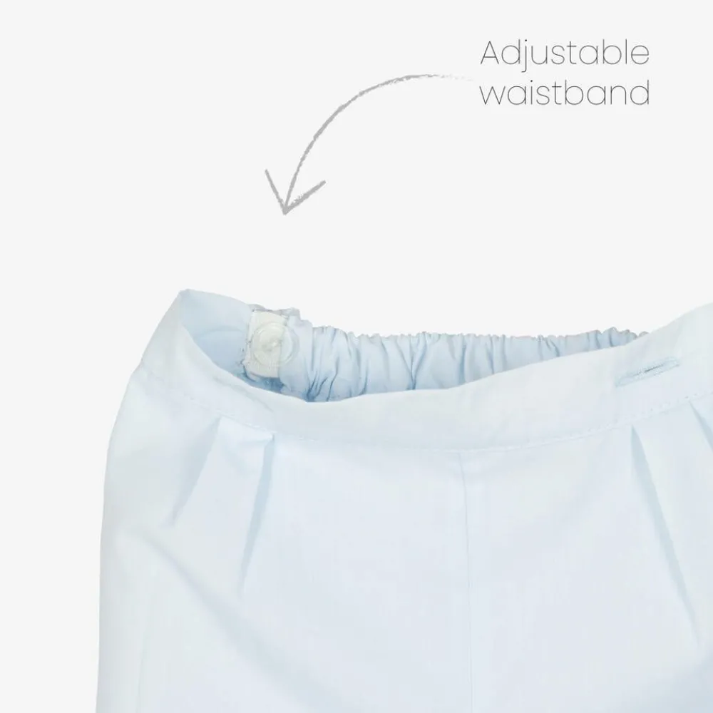 Sarah Louise Outfit Sets|Outfit Sets*Boys White & Blue Cotton Buster Suit