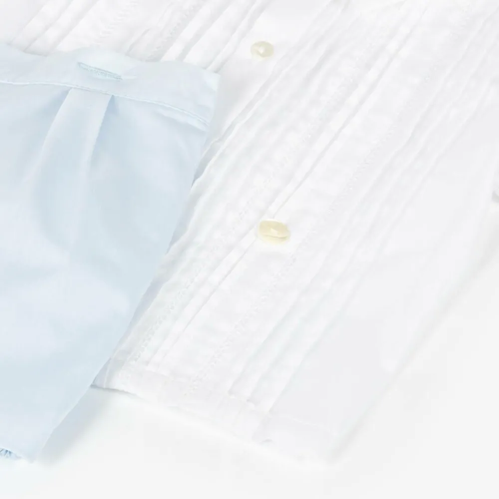 Sarah Louise Outfit Sets|Outfit Sets*Boys White & Blue Cotton Buster Suit