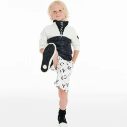 Moncler Enfant Shorts*Boys White & Blue Logo Shorts