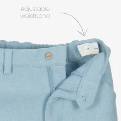 Babidu Outfit Sets*Boys White & Blue Trouser Set