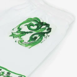 Dolce amp; Gabbana Shorts*Boys White & Green Majolica Shorts