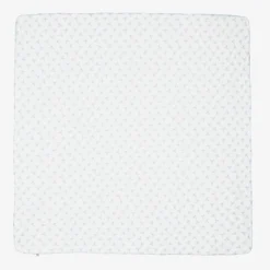 Magnolia Baby Gifts*Boys White & Blue Pima Cotton Blanket (100cm)