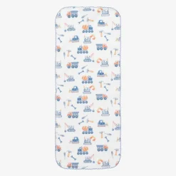 Kissy Kissy Gifts*Boys White Construction Crew Burp Cloth (48cm)