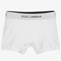 Dolce amp; Gabbana Underwear*Boys White Cotton Boxers (2 Pack)