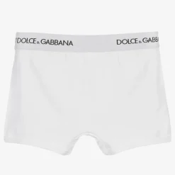 Dolce amp; Gabbana Underwear*Boys White Cotton Boxers (2 Pack)