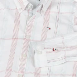 Tommy Hilfiger Tops*Boys White Cotton Checked Shirt