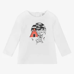 Carrément Beau Tops*Boys White Cotton Disney Top