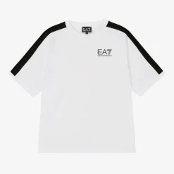 EA7 Emporio Armani Tops*Boys White Cotton EA7 Logo T-Shirt