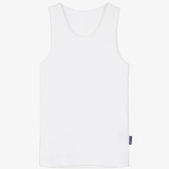 Claesens Underwear*Boys White Cotton Jersey Ribbed Vest