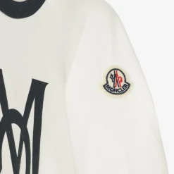 Moncler Enfant Tops*Boys White Cotton Logo Top