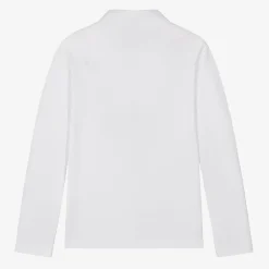 BOSS Tops*Boys White Cotton Piqué Polo Shirt