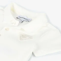 Emporio Armani Tops*Boys White Cotton Polo Shirt