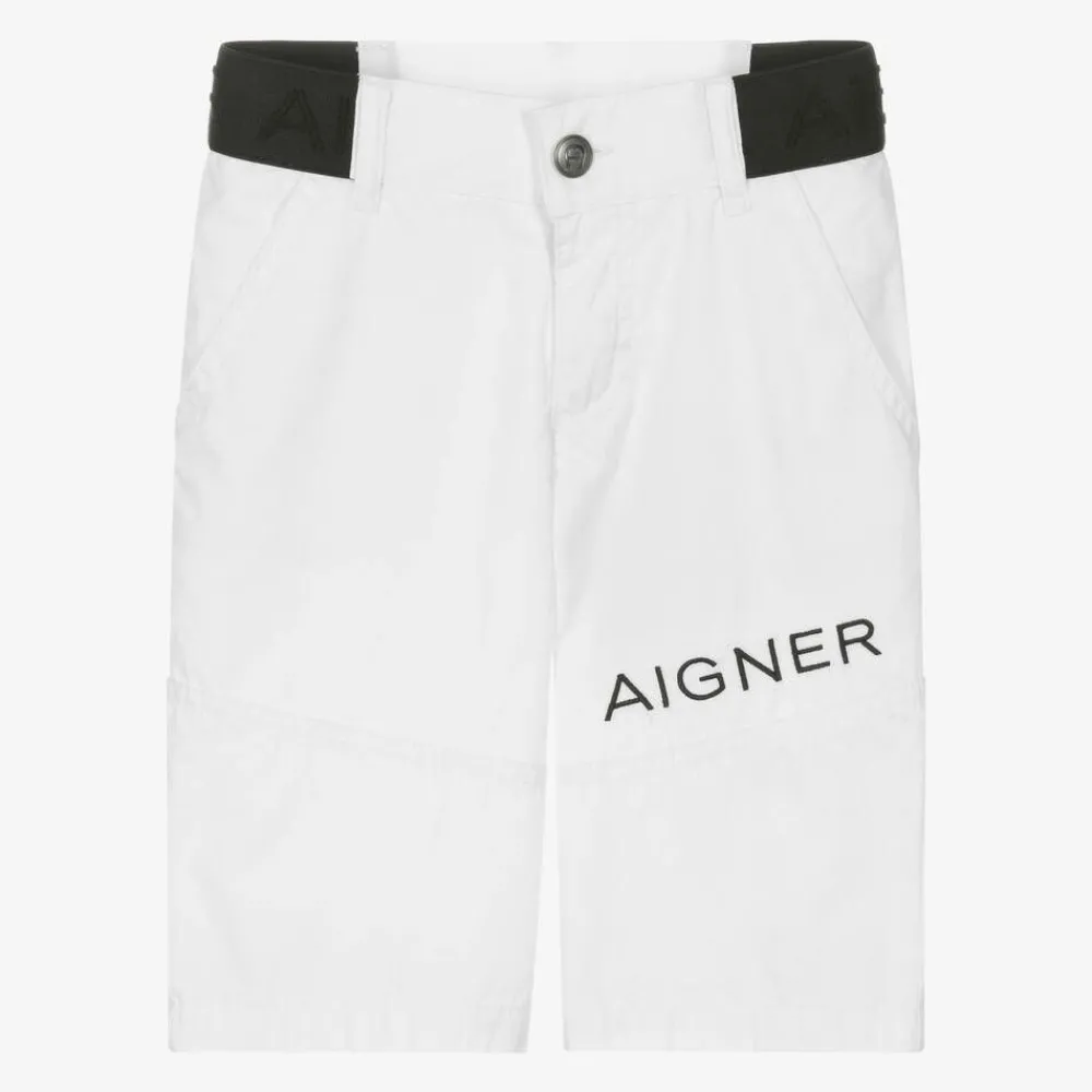 AIGNER Shorts*Boys White Cotton Shorts