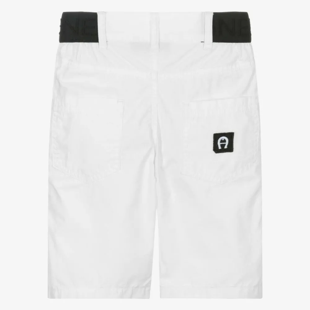 AIGNER Shorts*Boys White Cotton Shorts
