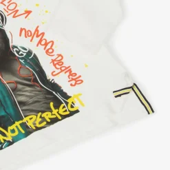 Boboli Tops*Boys White Cotton Slogan Monkey Top