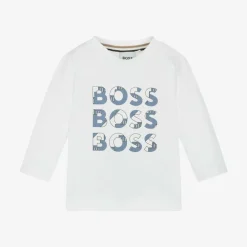 BOSS Tops*Boys White Cotton Top