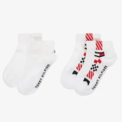 Tommy Hilfiger Socks*Boys White Cotton Trainer Socks (2 Pack)