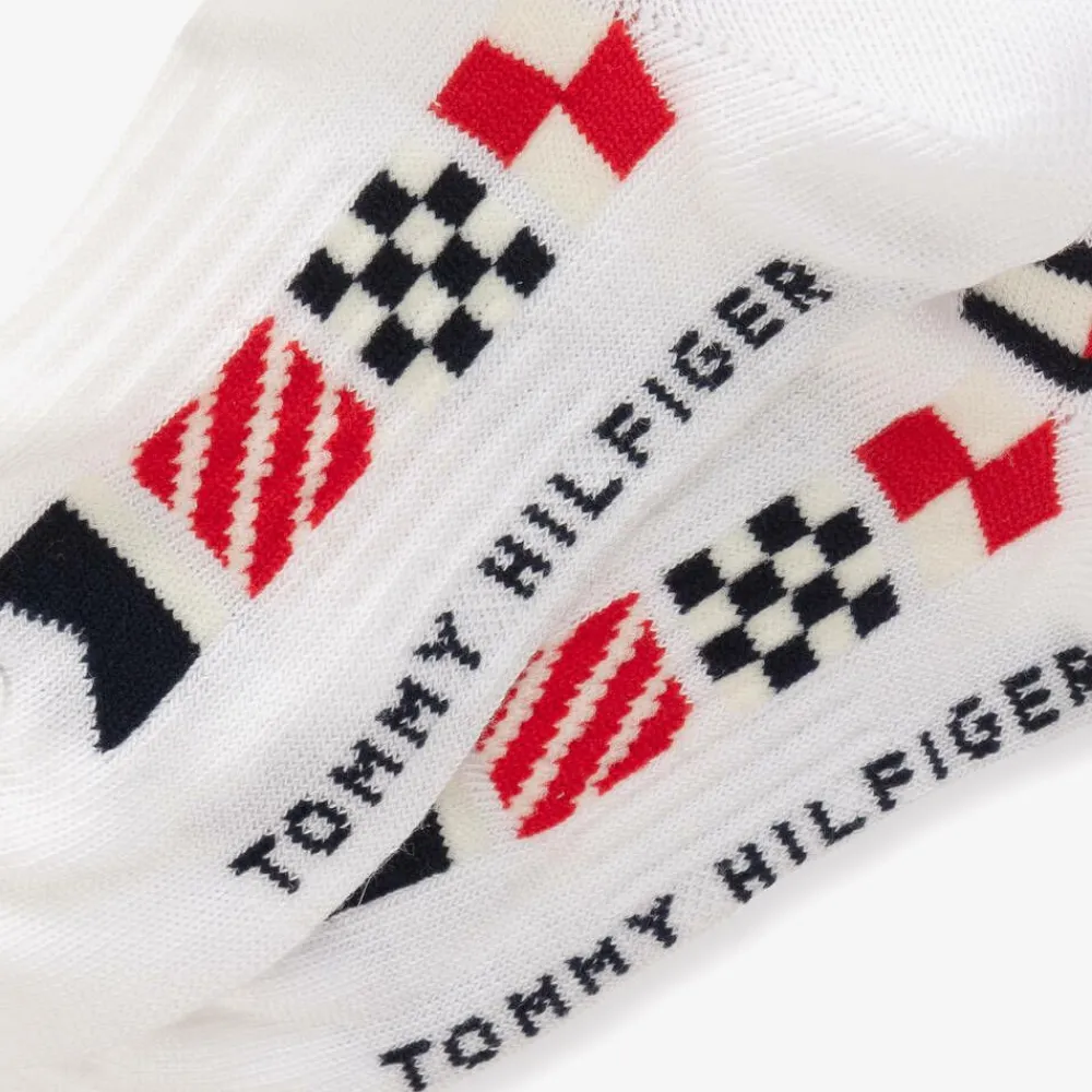 Tommy Hilfiger Socks*Boys White Cotton Trainer Socks (2 Pack)