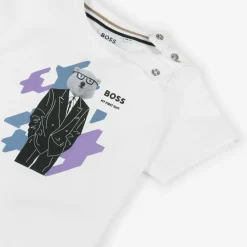 BOSS Tops*Boys White Cotton T-Shirt