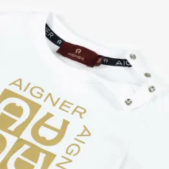 AIGNER Tops|Tops*Boys White Cotton T-Shirt