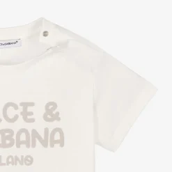 Dolce amp; Gabbana Tops*Boys White Cotton T-Shirt