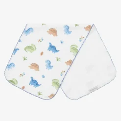Kissy Kissy Gifts*Boys White Dinosaur Domain Burp Cloth (48cm)