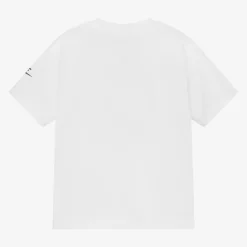 Nike Tops*Boys White Graphic Print Cotton T-Shirt