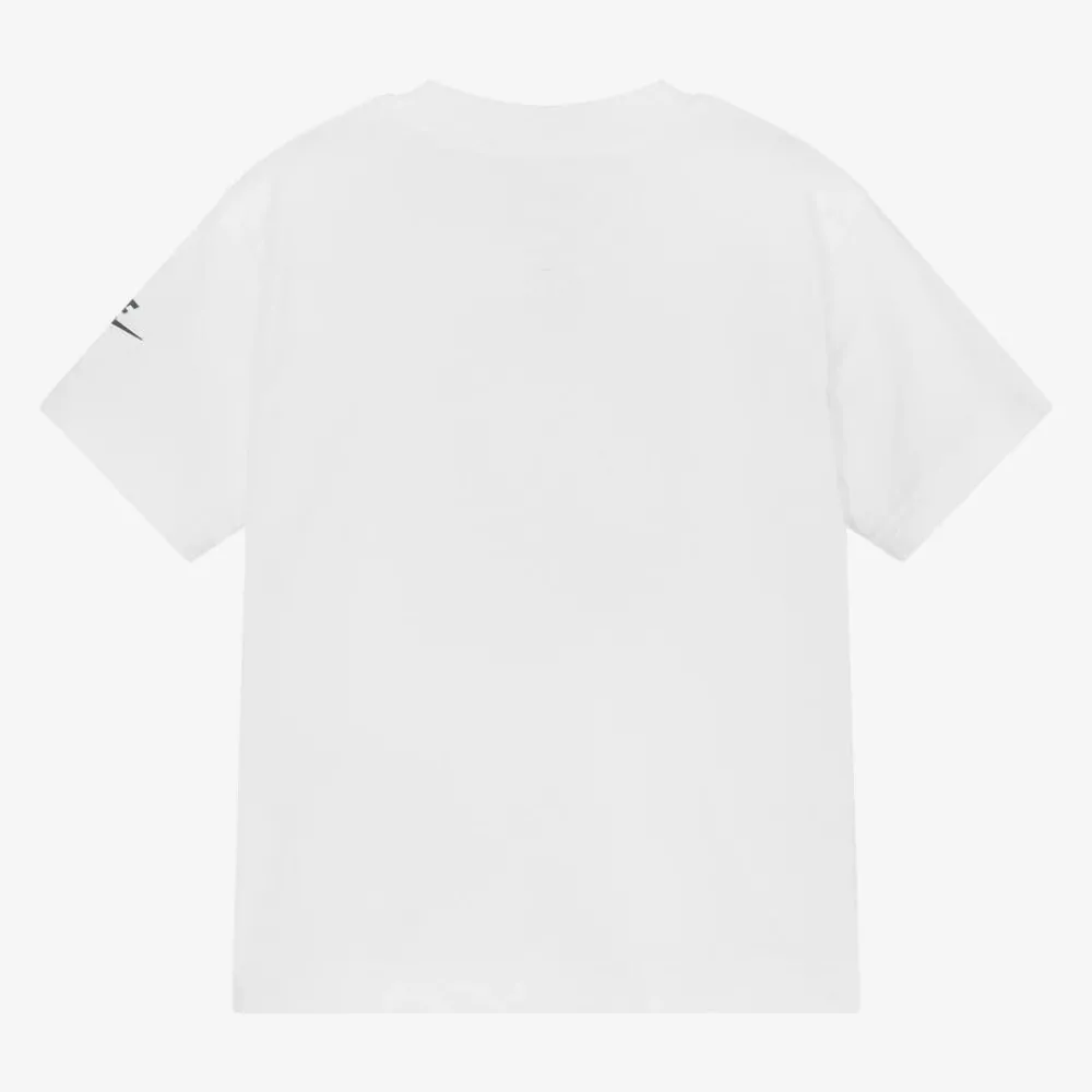 Nike Tops*Boys White Graphic Print Cotton T-Shirt