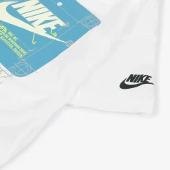 Nike Tops*Boys White Graphic Print Cotton T-Shirt