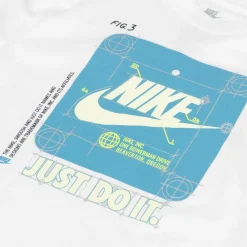 Nike Tops*Boys White Graphic Print Cotton T-Shirt