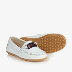 Childrens Classics Loafers & Moccasins|Loafers & Moccasins*Boys White Leather Moccasins