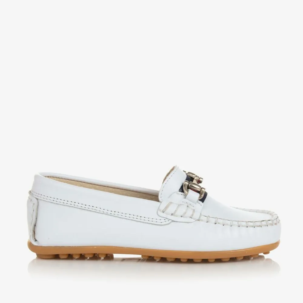 Childrens Classics Loafers & Moccasins|Loafers & Moccasins*Boys White Leather Moccasins