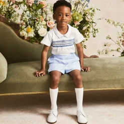 Childrens Classics Traditional Shoes|Brogues*Boys White Leather Shoes