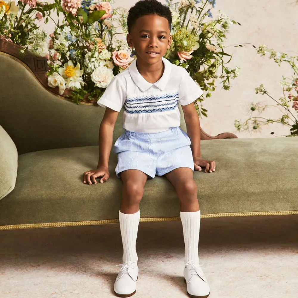 Childrens Classics Traditional Shoes|Brogues*Boys White Leather Shoes