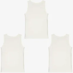 Childrensalon Essentials Underwear*Boys White Organic Cotton Vests (3 Pack)