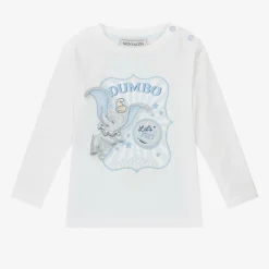 Monnalisa Tops*Boys White Organic Cotton Disney Top