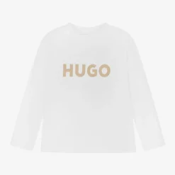 HUGO Tops*Boys White Organic Cotton Top