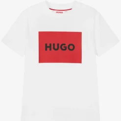 HUGO Tops*Boys White Organic Cotton T-Shirt