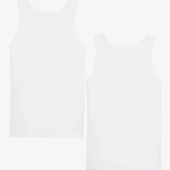 Petit Bateau Underwear*Boys White Organic Cotton Vests (2 Pack)