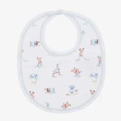Kissy Kissy Feeding Accessories*Boys White Pima Cotton Playground Pups Bib