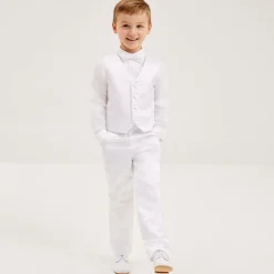 Childrensalon Occasions Suits*Boys White Satin 5-Piece Suit