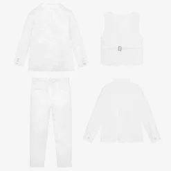 Childrensalon Occasions Suits*Boys White Satin 5-Piece Suit