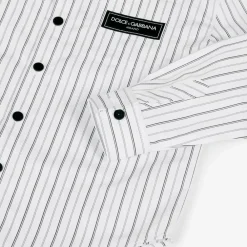 Dolce amp; Gabbana Tops*Boys White Striped Poplin Shirt