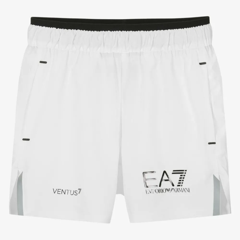 EA7 Emporio Armani Activewear*Boys White VENTUS7 Sports Shorts