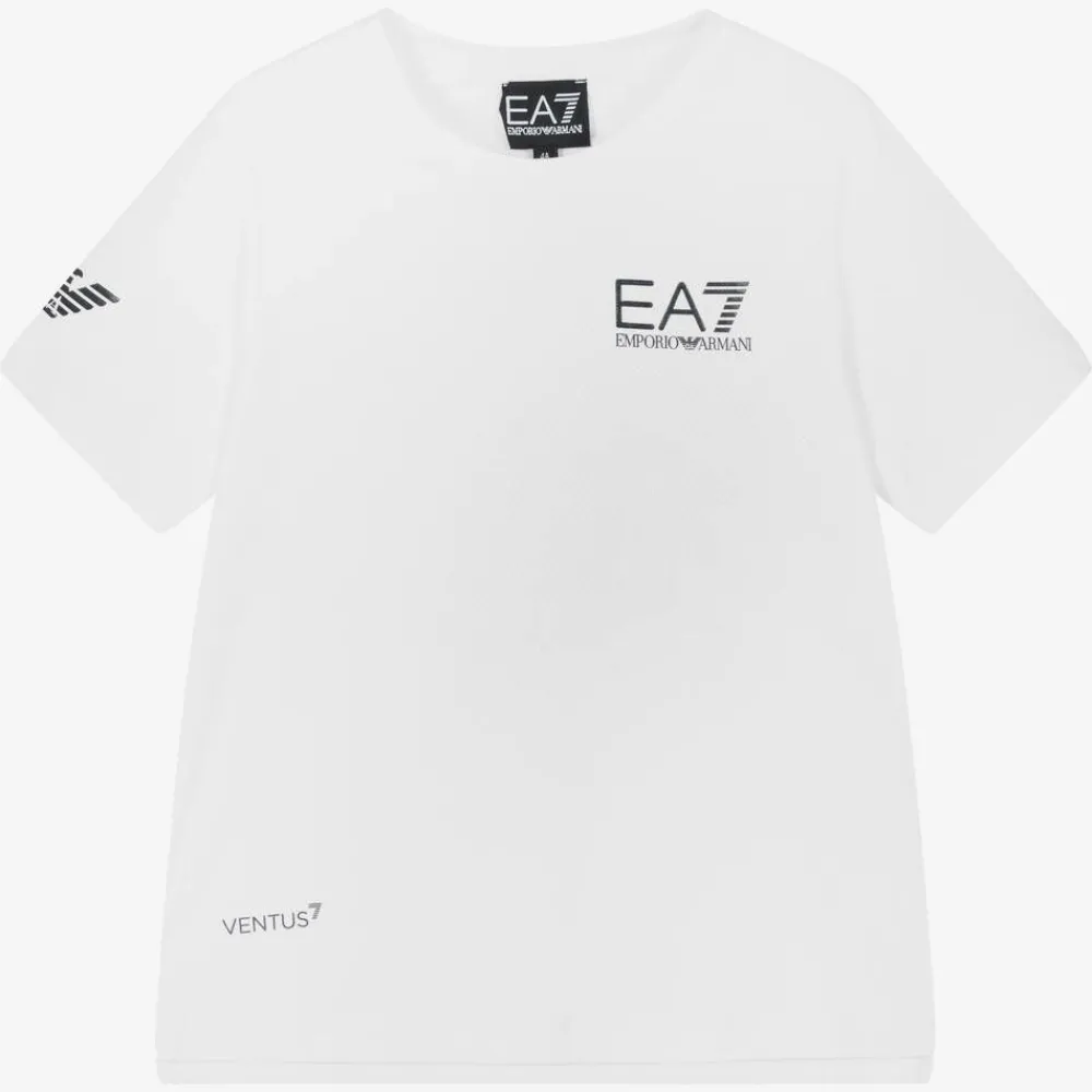 EA7 Emporio Armani Activewear*Boys White Ventus7 Sports T-Shirt