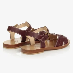 Gucci Sandals*Brown Double G Leather Sandals