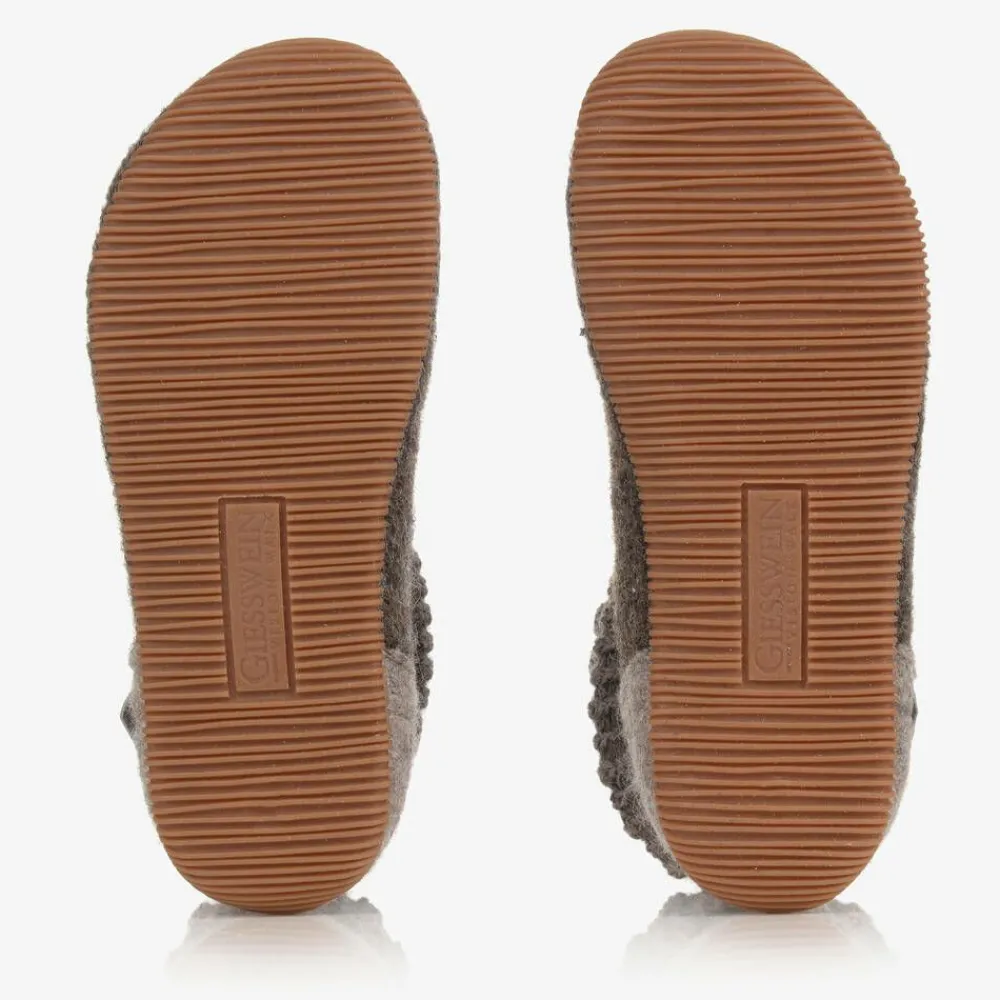 Giesswein Slippers|Slippers*Brown Felted Wool Slippers